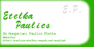 etelka paulics business card